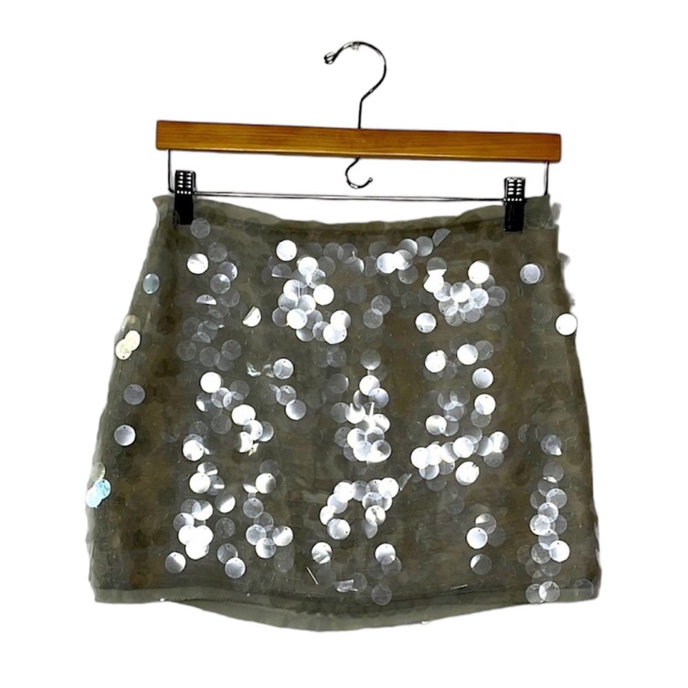 RACHEL ROY Frayed Hem Mini Shimmy Skirt Sz 2